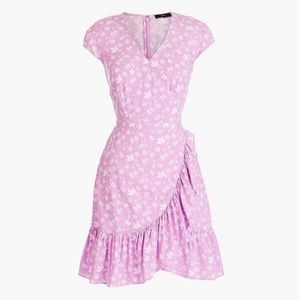 Jcrew pink floral wrap dress